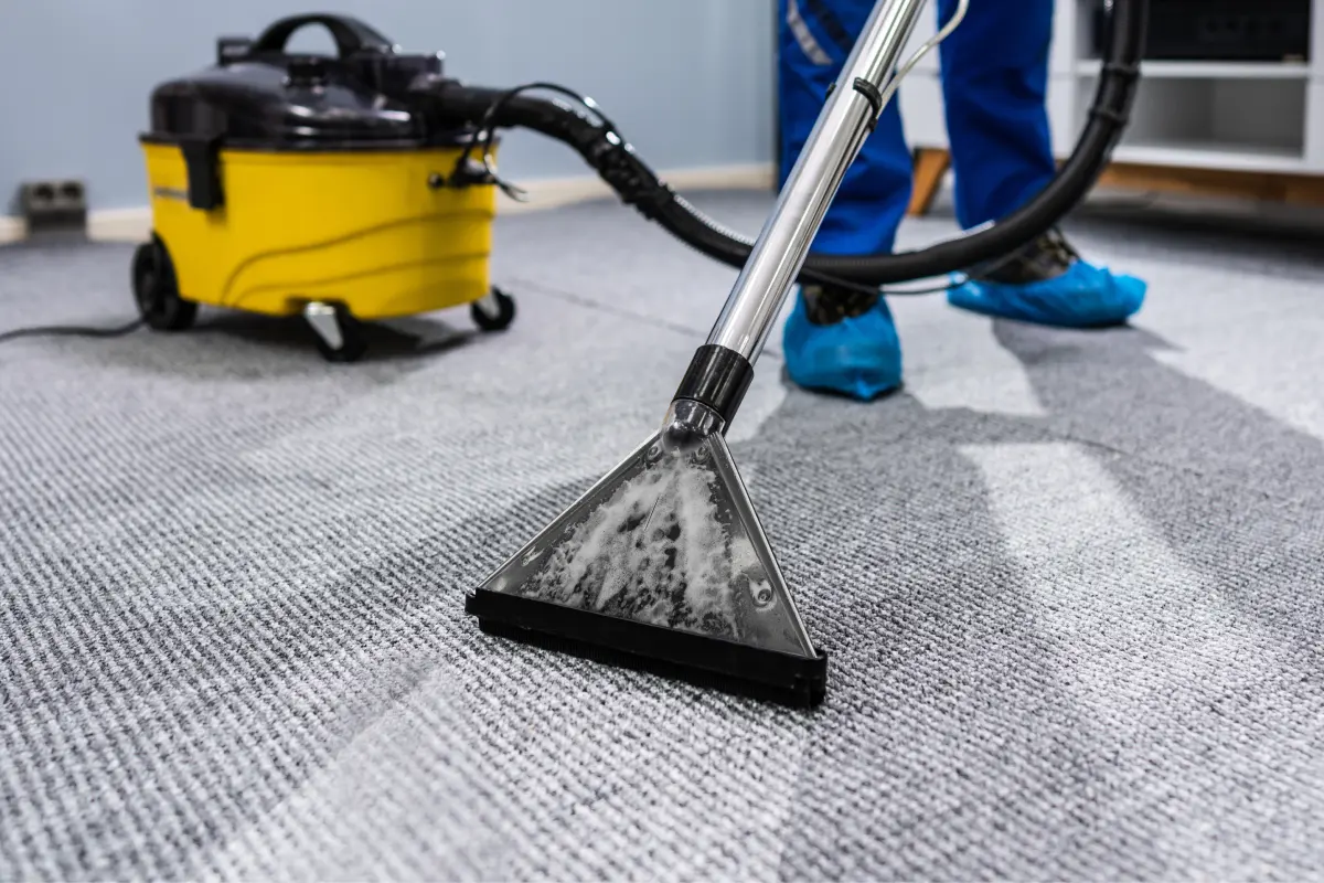 Nettoyage de tapis avec un aspirateur professionnel