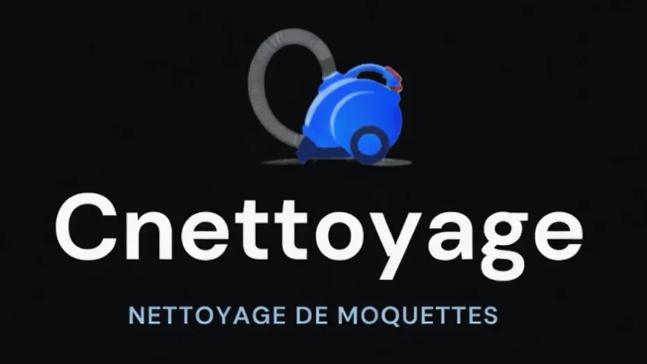 Logo de Cnettoyage avec un aspirateur bleu